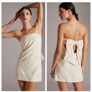 Anthropologie mini white bow dress